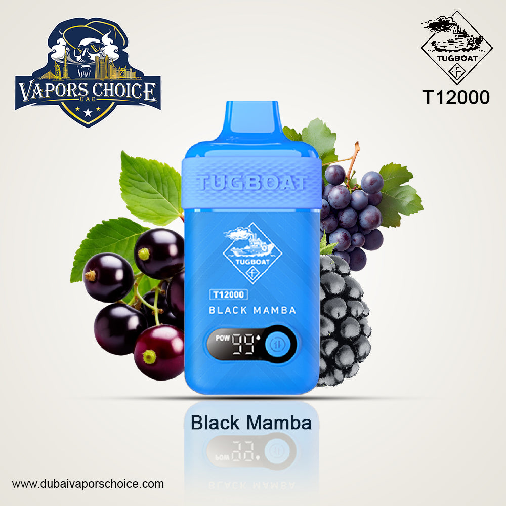 TUGBOAT T12000 (50mg) 12000 PUFFS - DISPOSABLE VAPE Black Mamba UAE Abu Dhabi